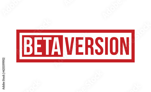 Beta Version Red Rubber Stamp vector design.