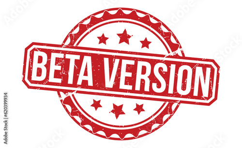 Beta Version grunge Rubber Stamp vector design.