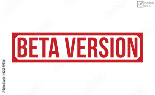 Beta Version Red Rubber Stamp vector design.