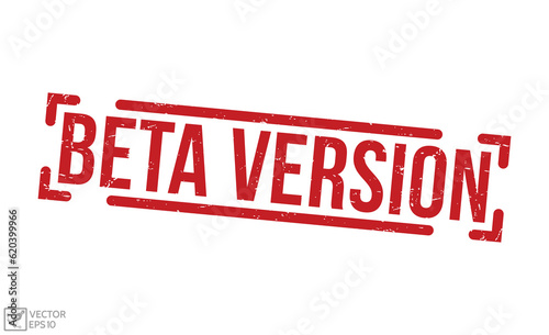 Beta Version grunge Rubber Stamp vector design.