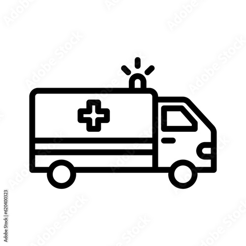 Black line icon for Ambulance