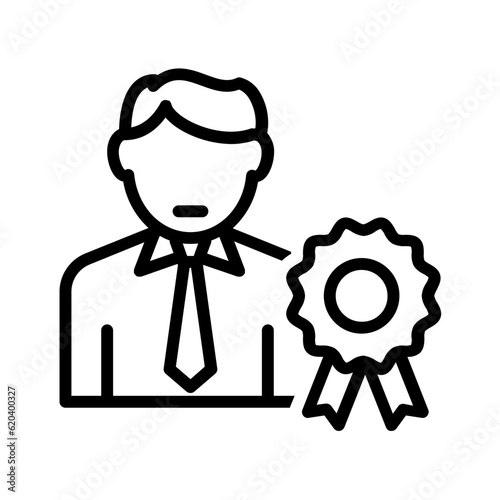 Black line icon for Qualified
