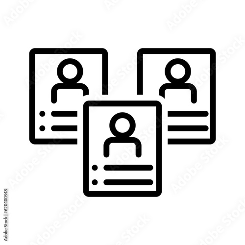 Black line icon for Candidates