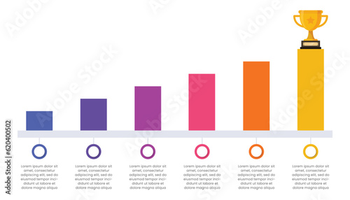 Bar graph success infographic template design