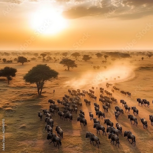 sunset in the safari