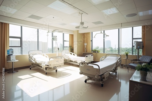 A modern luxury hospital room  Interior of Modern Hospital Room  Generative ai