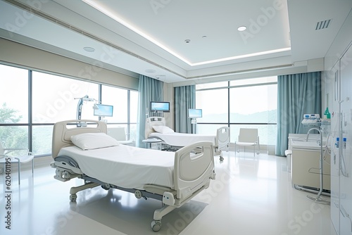 A modern luxury hospital room, Interior of Modern Hospital Room, Generative ai