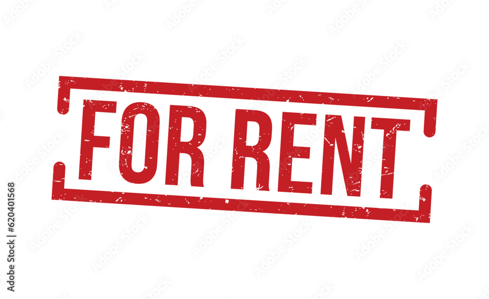 For rent Red Rubber Stamp vector design.