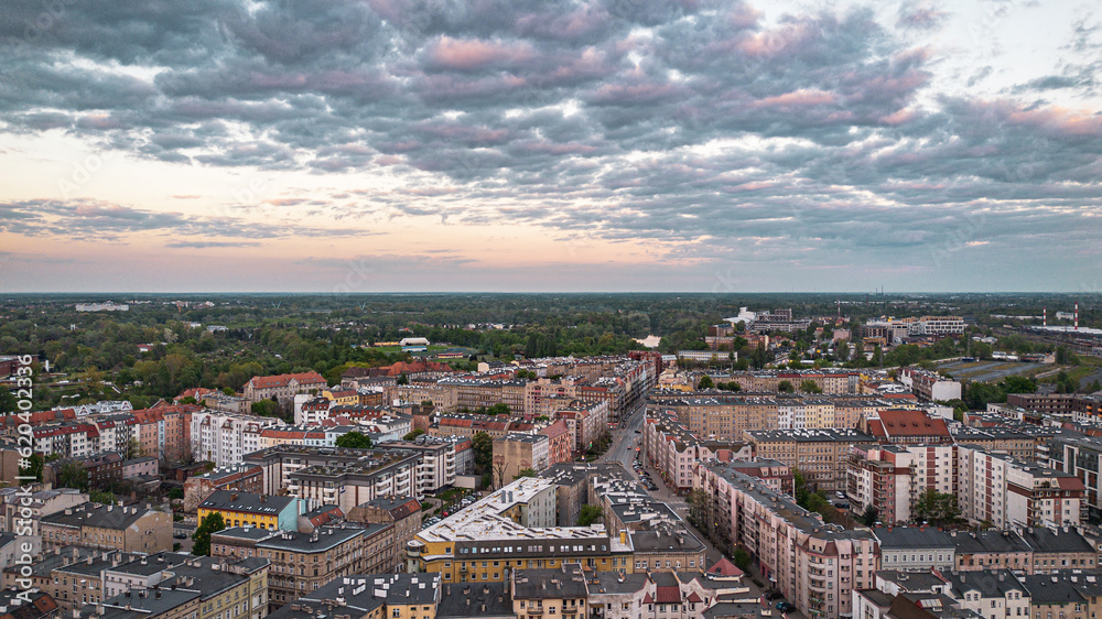 Aerial view of the city of Wroclaw, Poland - Panorama
