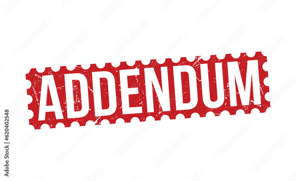 Addendum stamp red rubber grunge stamp on white background. Addendum stamp sign. Addendum stamp.