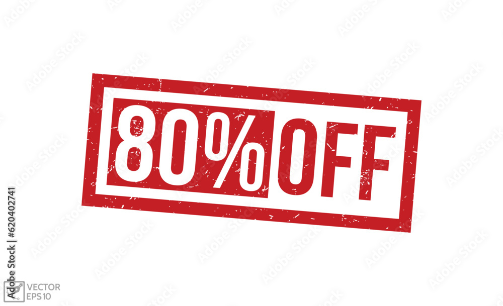 80% Off grunge rubber stamp on white background. 80% Off Rubber Stamp. 80% Off grunge rubber stamp on white background. 80% Off Rubber Stamp.