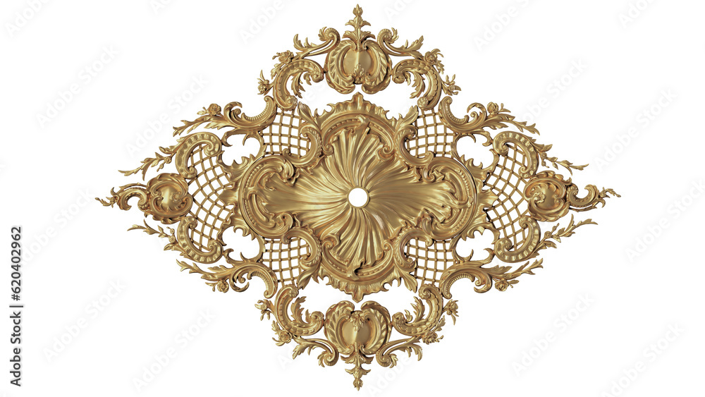 golden ornament luxury decoration isolated transparent background, PNG cut out