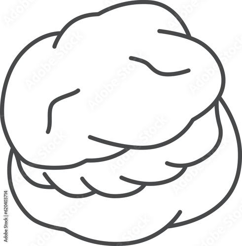 スイーツの線画単品アイコンイラスト　シュークリーム