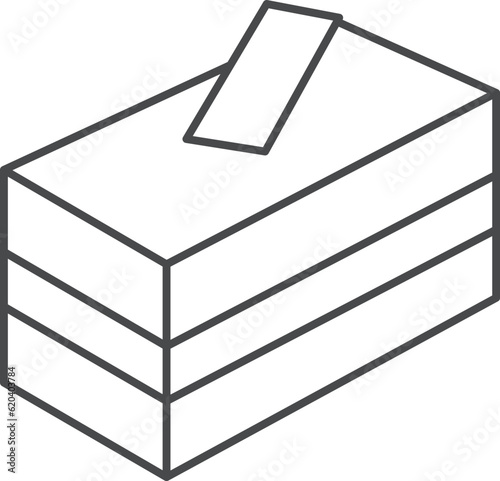 スイーツの線画単品アイコンイラスト　チョコケーキ