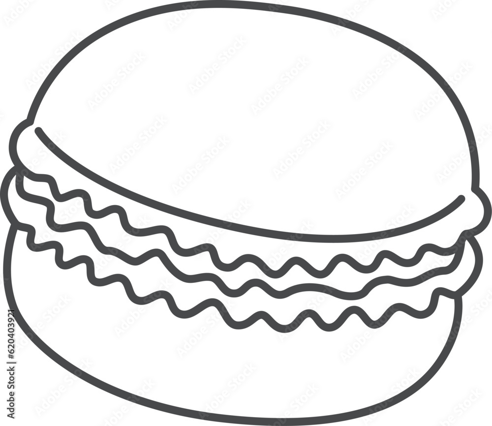 スイーツの線画単品アイコンイラスト マカロン スイーツの線画単品アイコンイラスト マカロン