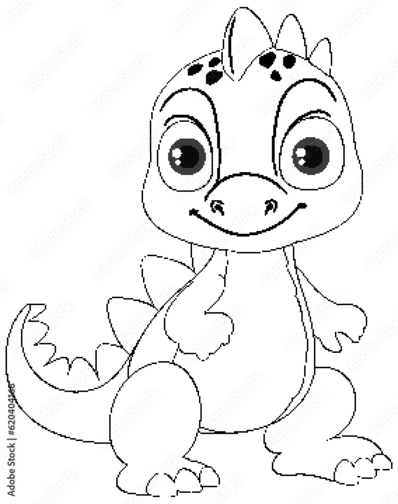 Obraz premium Dinosaur cartoon doodle coloring character