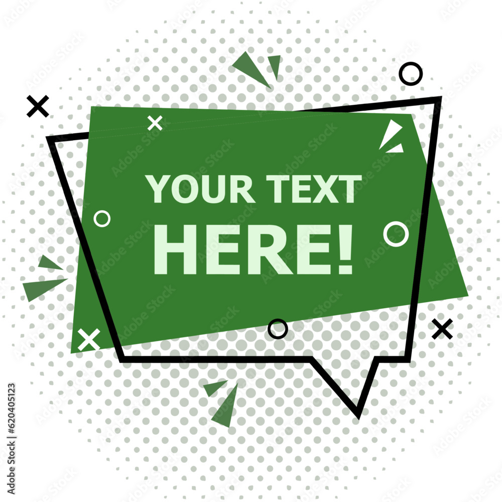 Fototapeta premium Green speech bubble banner design on white background