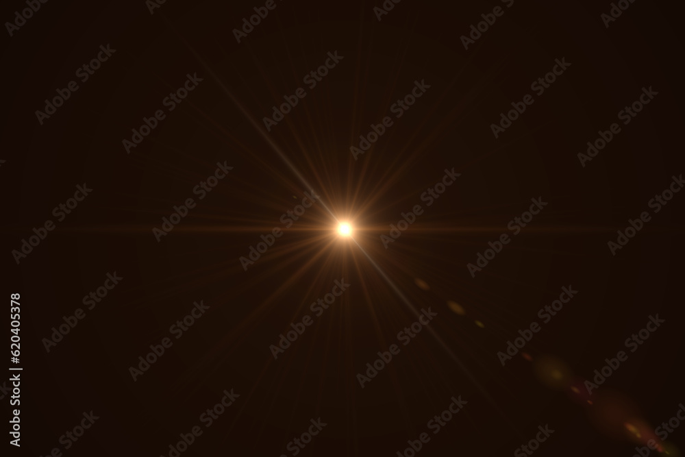 Fototapeta premium Natural, Sun flare on the black background