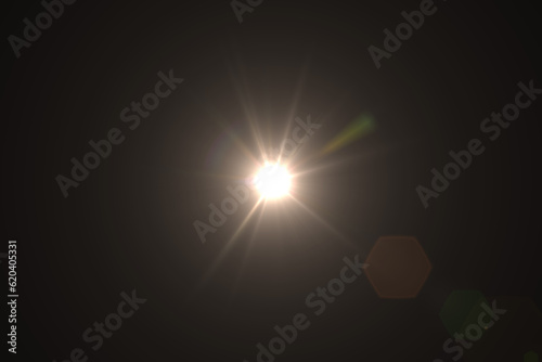 Natural, Sun flare on the black background