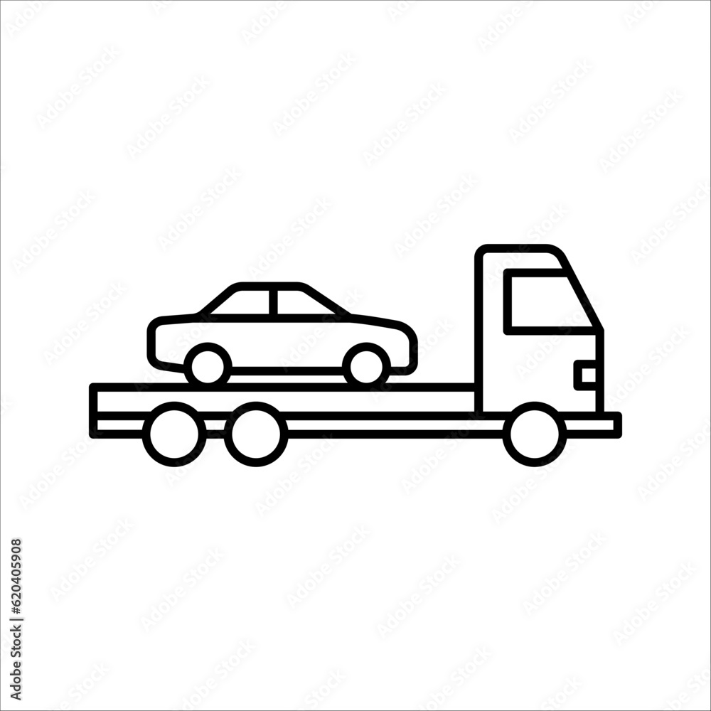 Truck icon. Truck tractor. Vector simple flat graphic illustration on white background