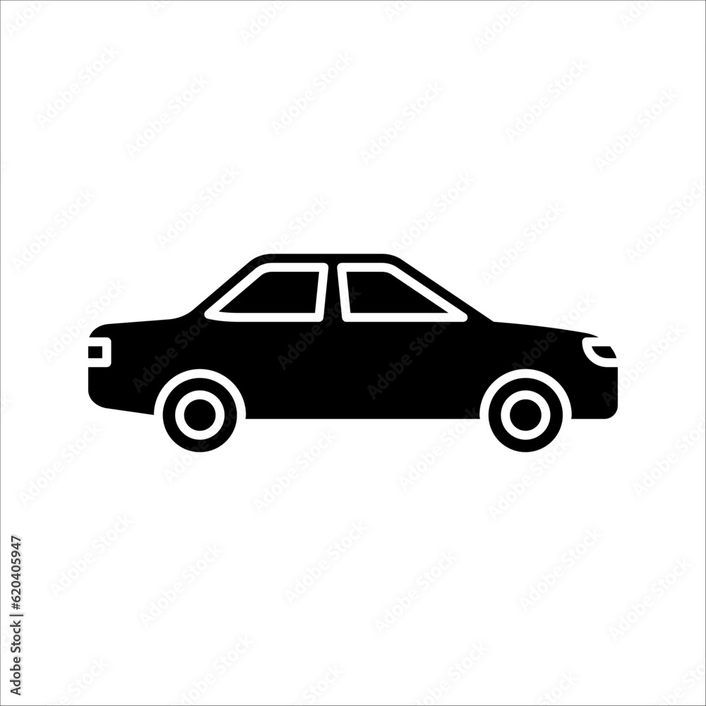 Car linear icon. Taxi. Thin line illustration. Automobile. vector illustration on white background