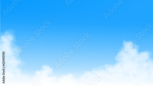 青空と動かせる入道雲のベクターイラスト 雲は移動可能
