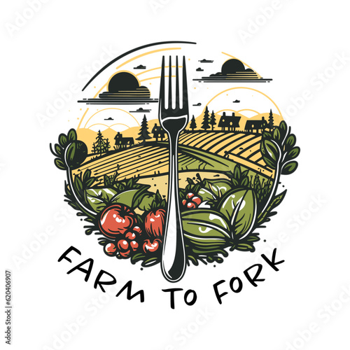 Farm To Fork Vector Illustration