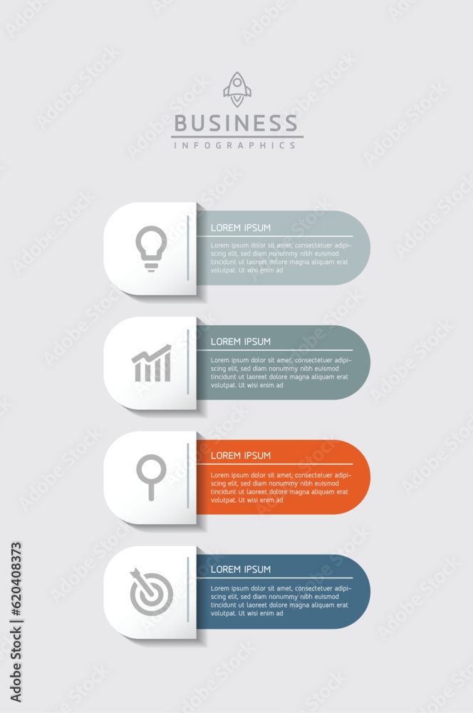 Vector infographic business presentation template connected with 4 options Vector infographic business presentation template connected with 4 options