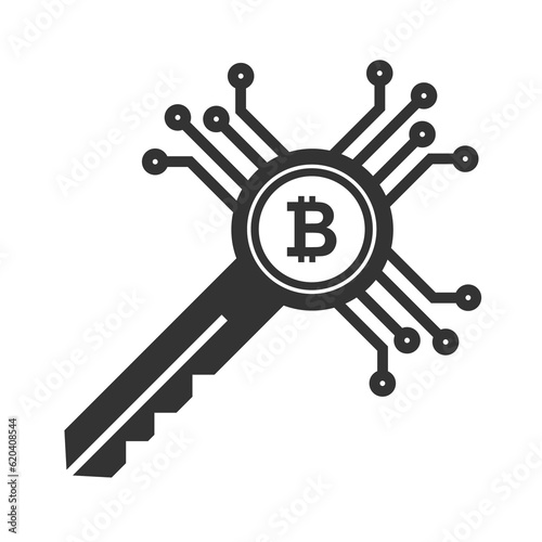 Wallpaper Mural Vector illustration of bitcoin lock icon in dark color and transparent background(PNG). Torontodigital.ca