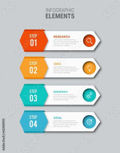 Business infographic template design icons 4 options or steps