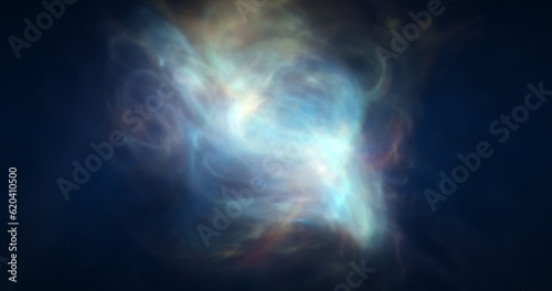 Abstract cosmic multi-colored transparent energy waves glowing background