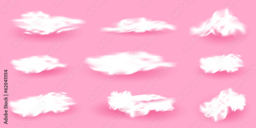 Fluffy white cloud isolated on pink background. Fluffy white cloud isolated on pink background.