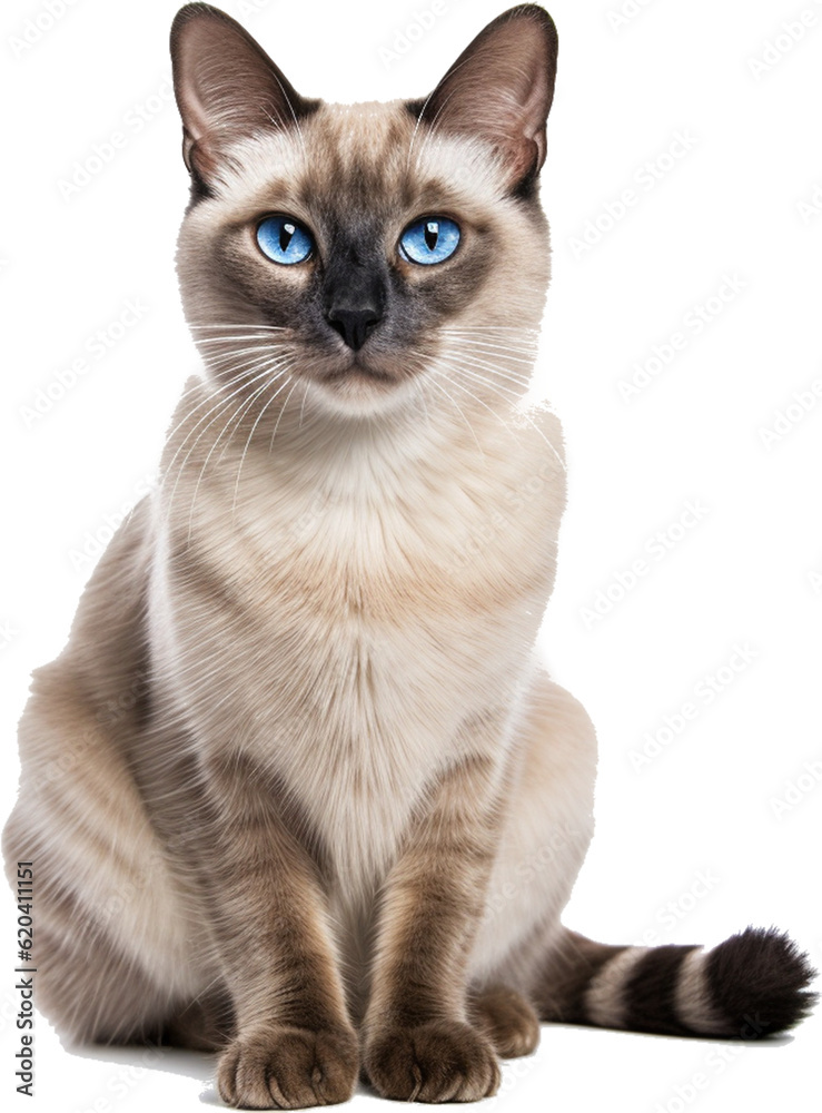 Cute cat. Neat cut. On a white background.