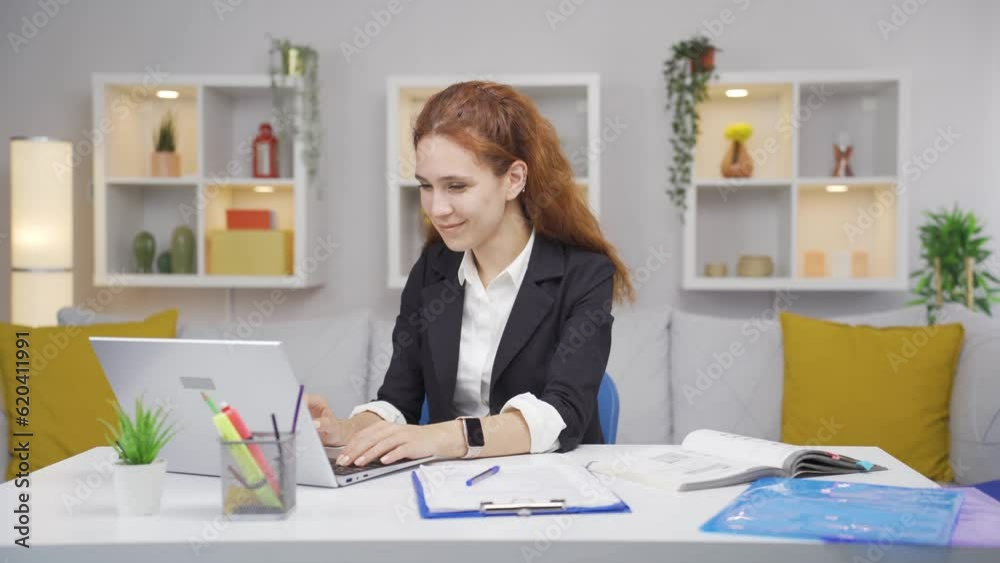 Home office worker woman act smart and smart. Home office worker woman act smart and smart.