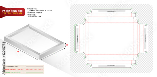 vector illustration Box packaging template design for your product in the form of the square with a photo frame applicable for bakery shops, products compartments unique designs, minimalist conceptual photo