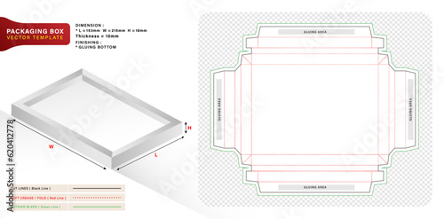 vector illustration Box packaging template design for your product in the form of the square with a photo frame applicable for bakery shops, products compartments unique designs, minimalist conceptual