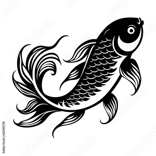 Koi fish vector, isolated on white background, vector illustration.