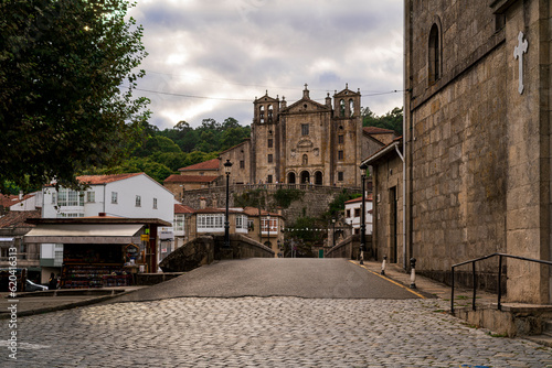 Fototapeta Naklejka Na Ścianę i Meble -  Spectacular photography in the town of Padron, highlighting the Convent of Carmen. Photography made in La Coruña, Galicia, Spain.