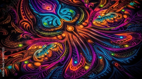 A vibrant blacklight poster