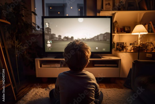AI generated image of child playing on the console