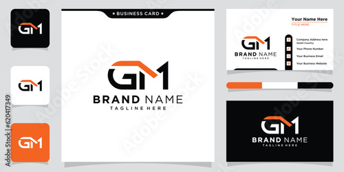 GM or MG letter alphabet abstract logo vector