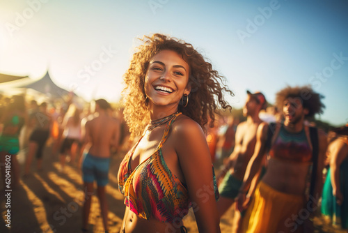 AI generated image of girl at the festival
