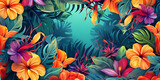 Colorful Tropical Blossoms Wallpaper
