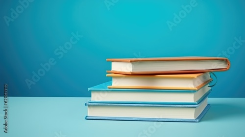 Back to School blue background copy space