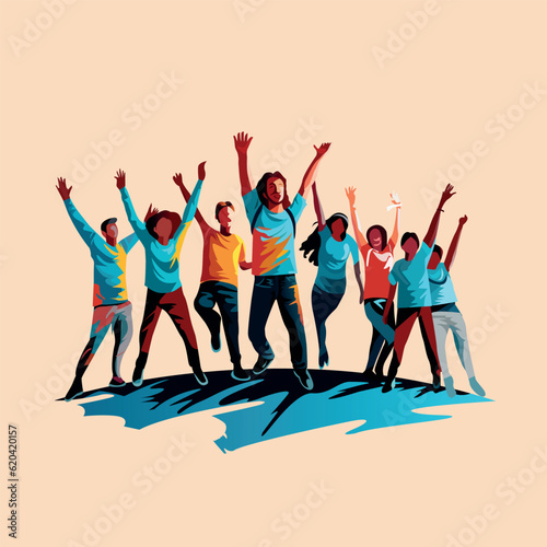 Victory Of Youth Concept Vector Illustration