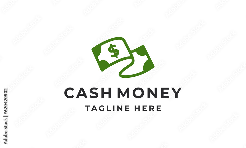 Cash money finance logo design vector