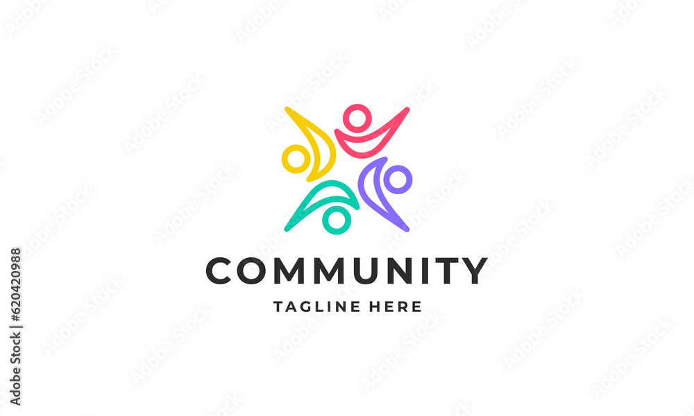 Community people, Social community, Human family logo abstract design vector