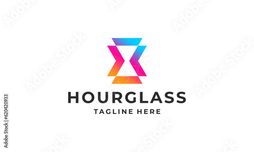 Hourglass simple modern logo design vector	