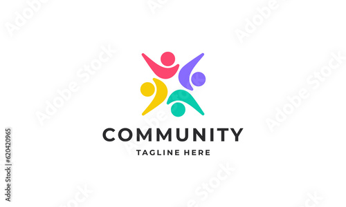 Community people, Social community, Human family logo abstract design vector