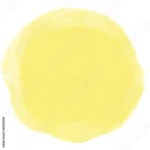 Watercolor Brushstroke Yellow Circle © NUNTHAPORN